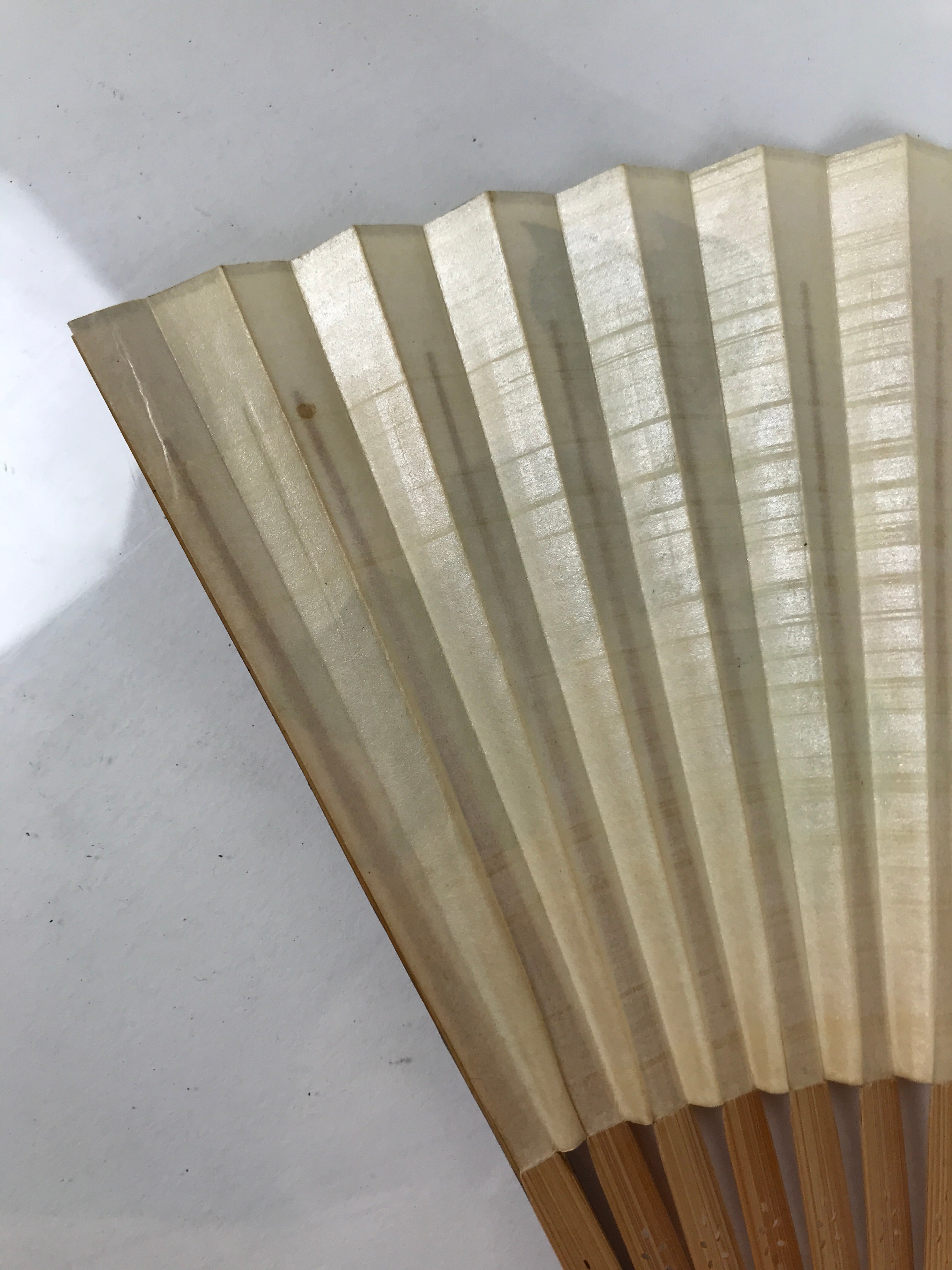 Japanese Paper Folding Fan Sensu Lacquered Bamboo Frame 1975 Expo Okinawa 4D899