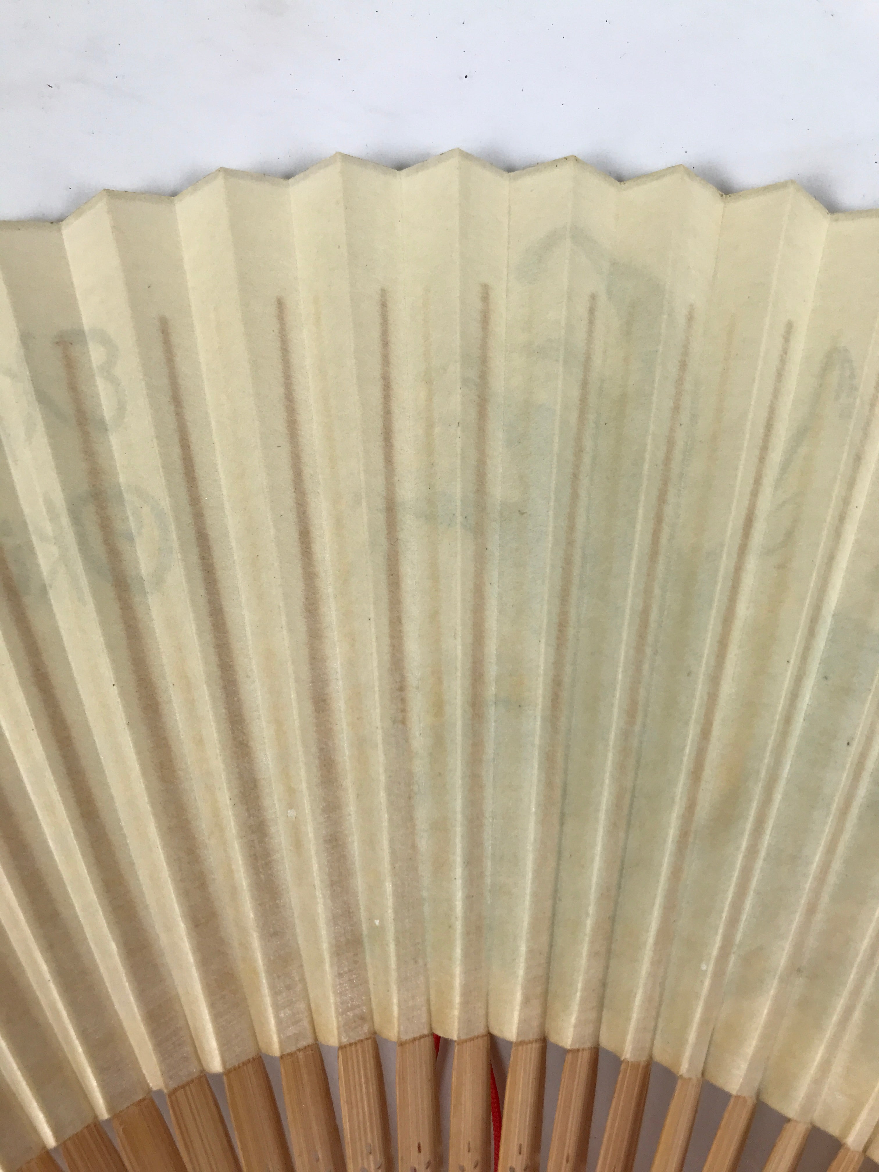Japanese Paper Folding Fan Sensu Lacquered Bamboo Frame 1975 Expo Okinawa 4D899
