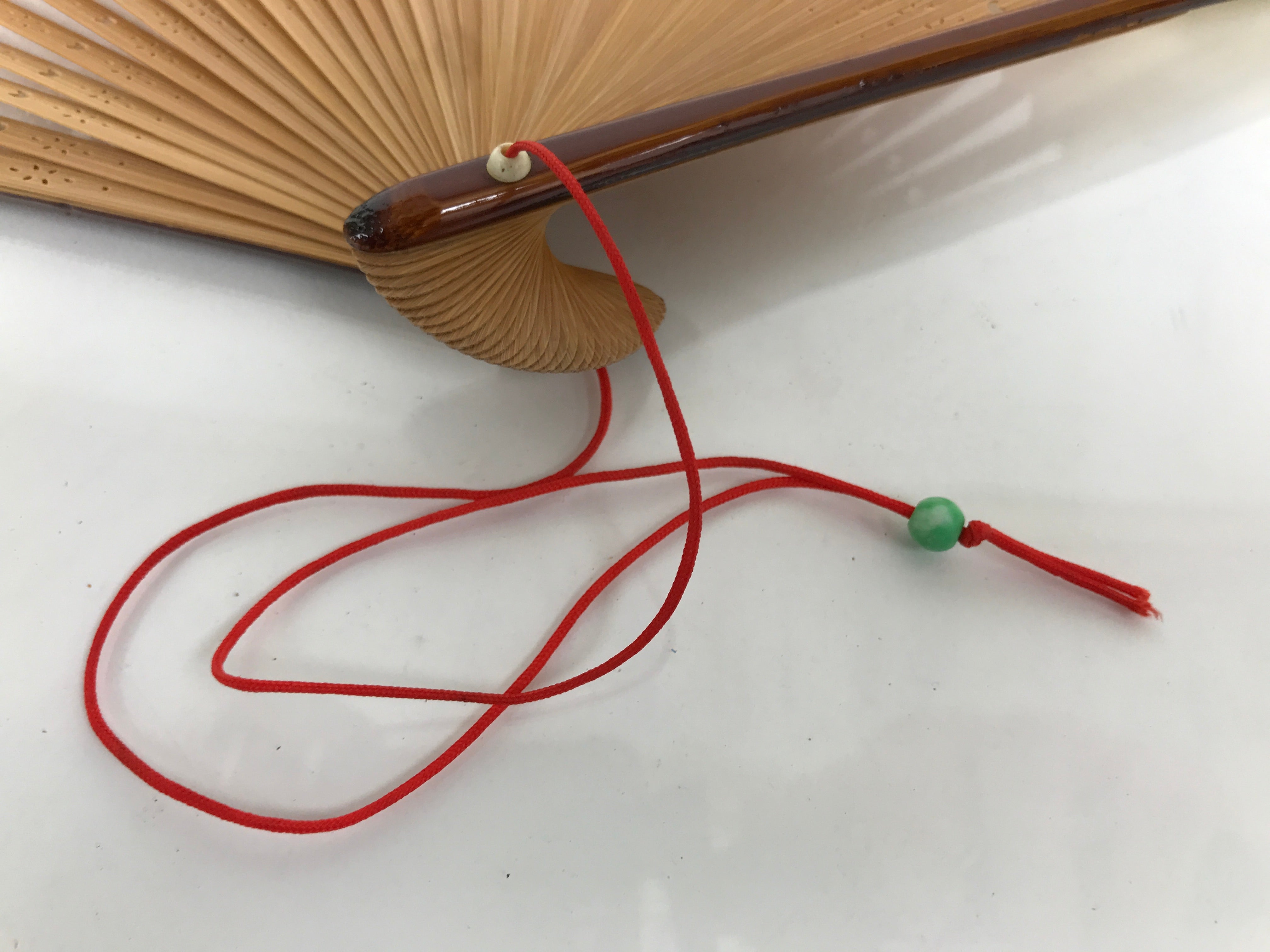 Japanese Paper Folding Fan Sensu Lacquered Bamboo Frame 1975 Expo Okinawa 4D899