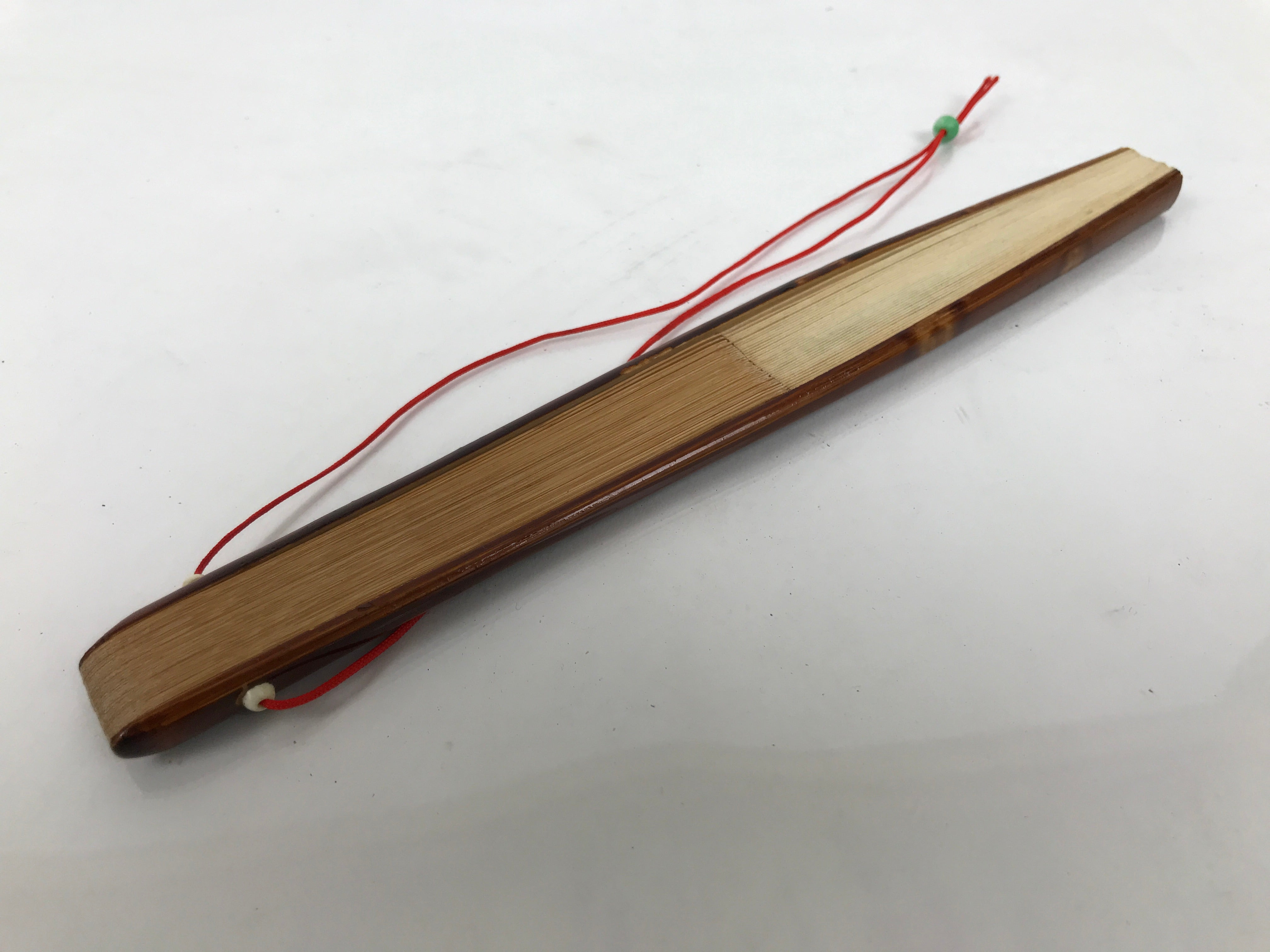 Japanese Paper Folding Fan Sensu Lacquered Bamboo Frame 1975 Expo Okinawa 4D899