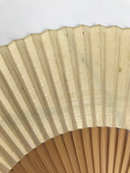 Japanese Paper Folding Fan Sensu Vtg Bamboo Frame Abstract Dragonfly Plant 4D902