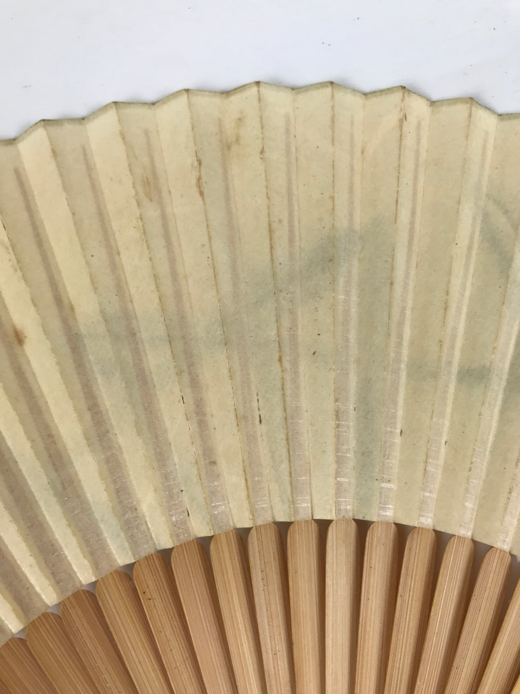 Japanese Paper Folding Fan Sensu Vtg Bamboo Frame Abstract Dragonfly Plant 4D902