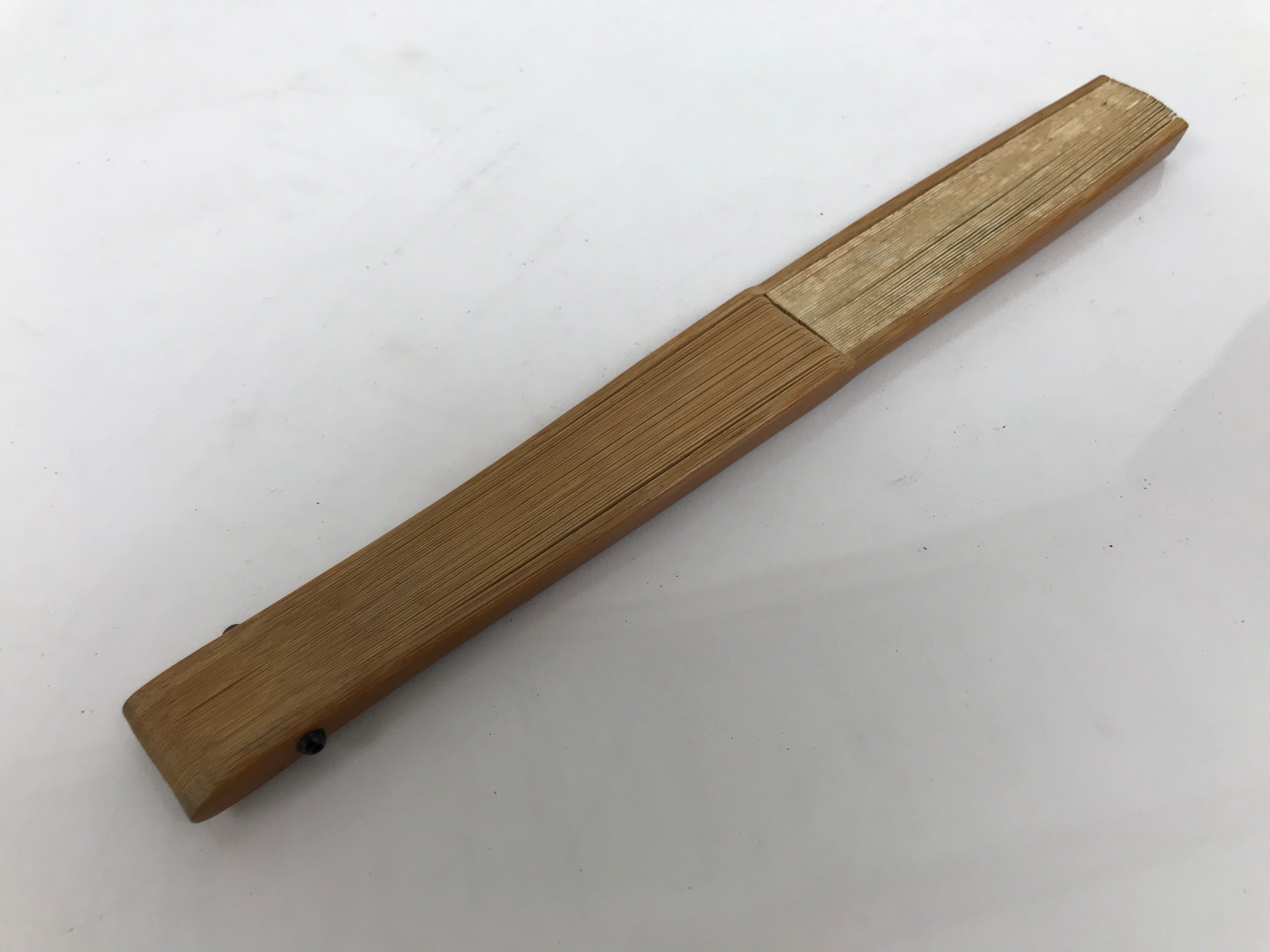 Japanese Paper Folding Fan Sensu Vtg Bamboo Frame Abstract Dragonfly Plant 4D902