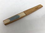 Japanese Paper Folding Fan Sensu Vtg Bamboo Frame Beige Blue Stripe Insect 4D911