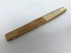 Japanese Paper Folding Fan Sensu Vtg Bamboo Frame Beige Blue Stripe Insect 4D911