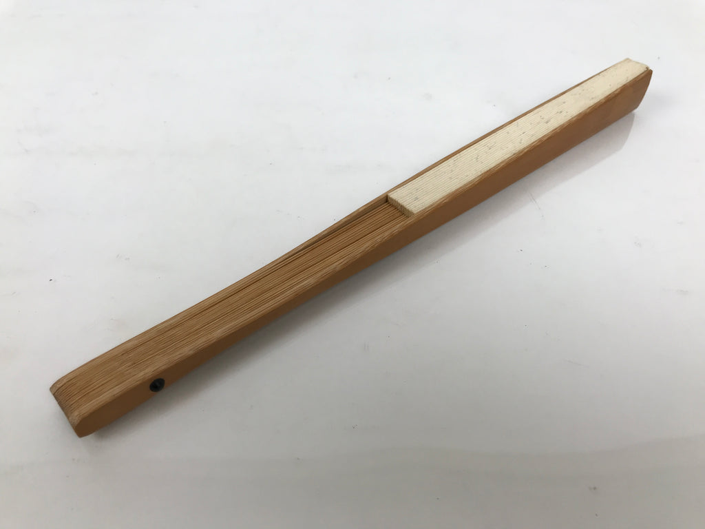 Japanese Paper Folding Fan Sensu Vtg Bamboo Frame Beige Calligraphy Kanji 5D40