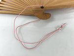 Japanese Paper Folding Fan Sensu Vtg Bamboo Frame Beige Pink Gold Design 4D910