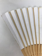Japanese Paper Folding Fan Sensu Vtg Bamboo Frame Bicycle Racing Black 4D934