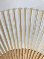 Japanese Paper Folding Fan Sensu Vtg Bamboo Frame Bicycle Racing Black 4D934