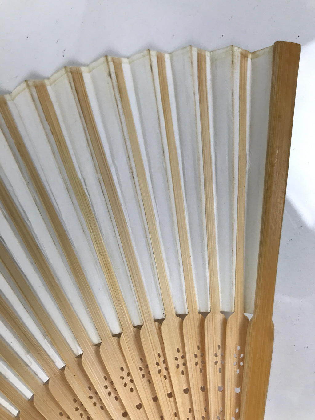 Japanese Paper Folding Fan Sensu Vtg Bamboo Frame Bicycle Racing Black 4D934