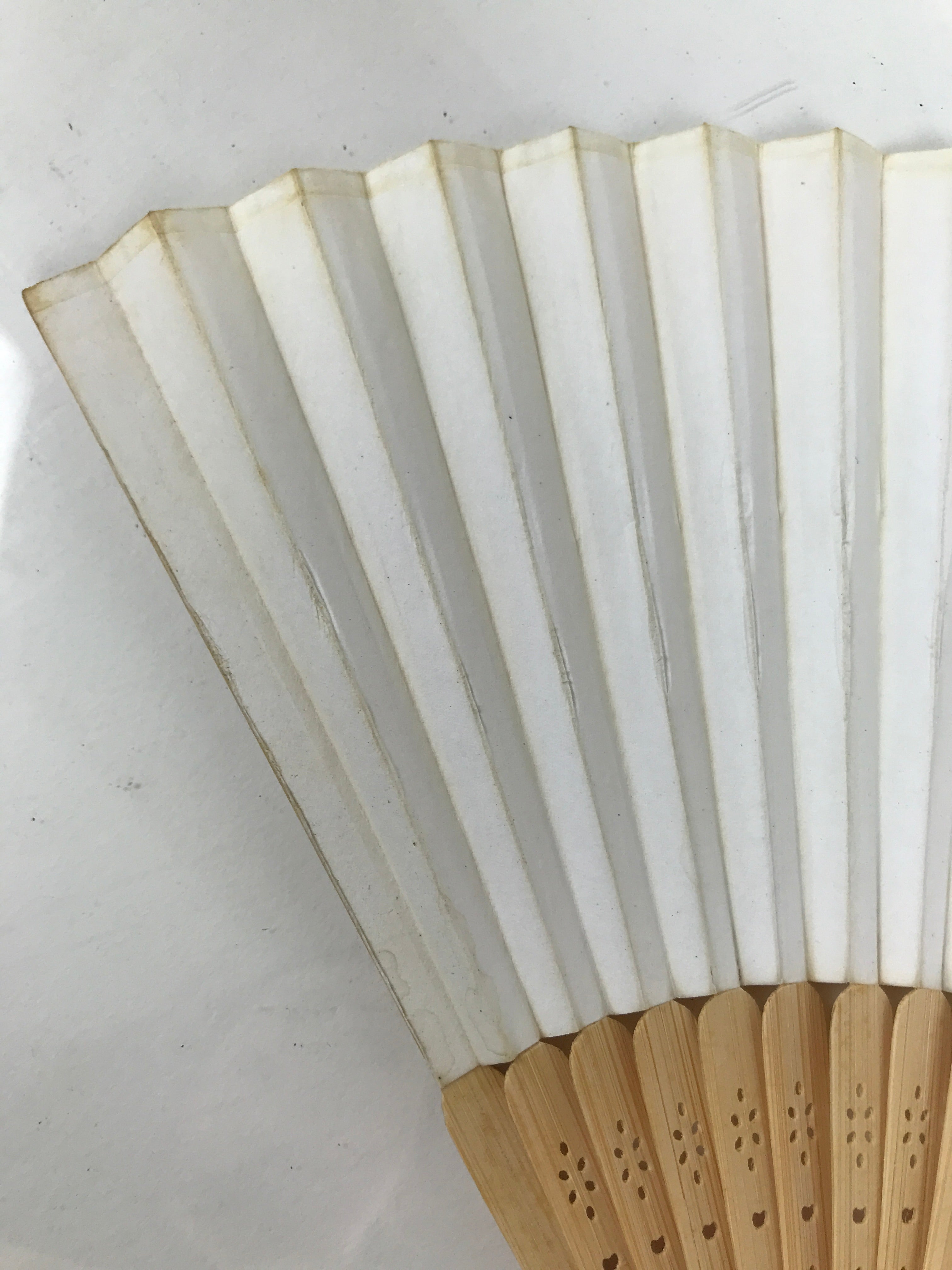 Japanese Paper Folding Fan Sensu Vtg Bamboo Frame Bicycle Racing Black 4D934