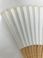 Japanese Paper Folding Fan Sensu Vtg Bamboo Frame Bicycle Racing Black 4D934