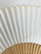 Japanese Paper Folding Fan Sensu Vtg Bamboo Frame Bicycle Racing Black 4D934