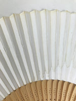 Japanese Paper Folding Fan Sensu Vtg Bamboo Frame Bicycle Racing Black 4D934