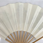 Japanese Paper Folding Fan Sensu Vtg Bamboo Frame Black Kanji Flowers 4D877