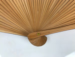 Japanese Paper Folding Fan Sensu Vtg Bamboo Frame Black Silver Brown Wave 5D41