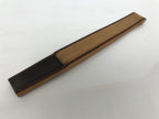 Japanese Paper Folding Fan Sensu Vtg Bamboo Frame Black Silver Brown Wave 5D41