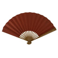 Japanese Paper Folding Fan Sensu Vtg Bamboo Frame Blank Red Silver Simple 4D956