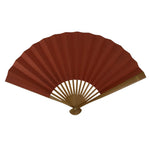 Japanese Paper Folding Fan Sensu Vtg Bamboo Frame Blank Red Silver Simple 4D956