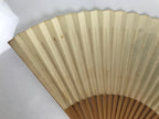 Japanese Paper Folding Fan Sensu Vtg Bamboo Frame Blue Fish Fugu Bubbles 4D973