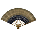 Japanese Paper Folding Fan Sensu Vtg Bamboo Frame Blue Kanzemizu Birds 4D923