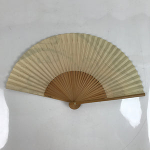 Japanese Paper Folding Fan Sensu Vtg Bamboo Frame Blue Vines Ogaki Bank 4D847