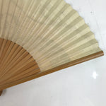 Japanese Paper Folding Fan Sensu Vtg Bamboo Frame Blue Vines Ogaki Bank 4D847