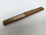 Japanese Paper Folding Fan Sensu Vtg Bamboo Frame Brown Gradient Gold Edge 4D976