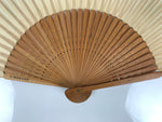 Japanese Paper Folding Fan Sensu Vtg Bamboo Frame Brown Gradient Gold Edge 4D976
