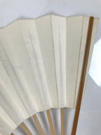 Japanese Paper Folding Fan Sensu Vtg Bamboo Frame Calligraphy Black 4D929