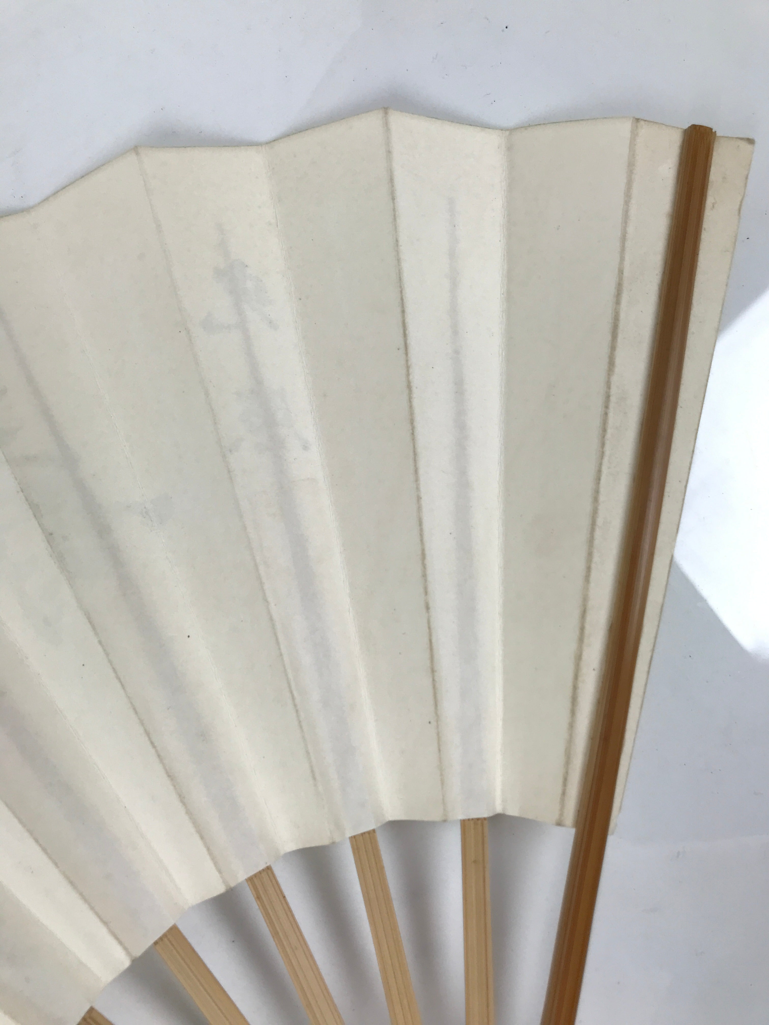 Japanese Paper Folding Fan Sensu Vtg Bamboo Frame Calligraphy Black 4D929