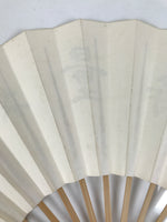 Japanese Paper Folding Fan Sensu Vtg Bamboo Frame Calligraphy Black 4D929