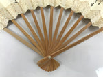 Japanese Paper Folding Fan Sensu Vtg Bamboo Frame Calligraphy Black 4D939