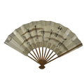 Japanese Paper Folding Fan Sensu Vtg Bamboo Frame Calligraphy Black 4D939