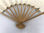 Japanese Paper Folding Fan Sensu Vtg Bamboo Frame Calligraphy Kotobuki 4D926