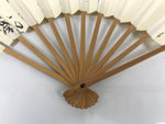 Japanese Paper Folding Fan Sensu Vtg Bamboo Frame Calligraphy Kotobuki 4D926