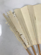 Japanese Paper Folding Fan Sensu Vtg Bamboo Frame Calligraphy Kotobuki 4D926