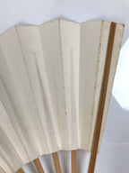 Japanese Paper Folding Fan Sensu Vtg Bamboo Frame Calligraphy Kotobuki 4D927