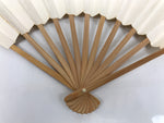 Japanese Paper Folding Fan Sensu Vtg Bamboo Frame Calligraphy Kotobuki 4D927