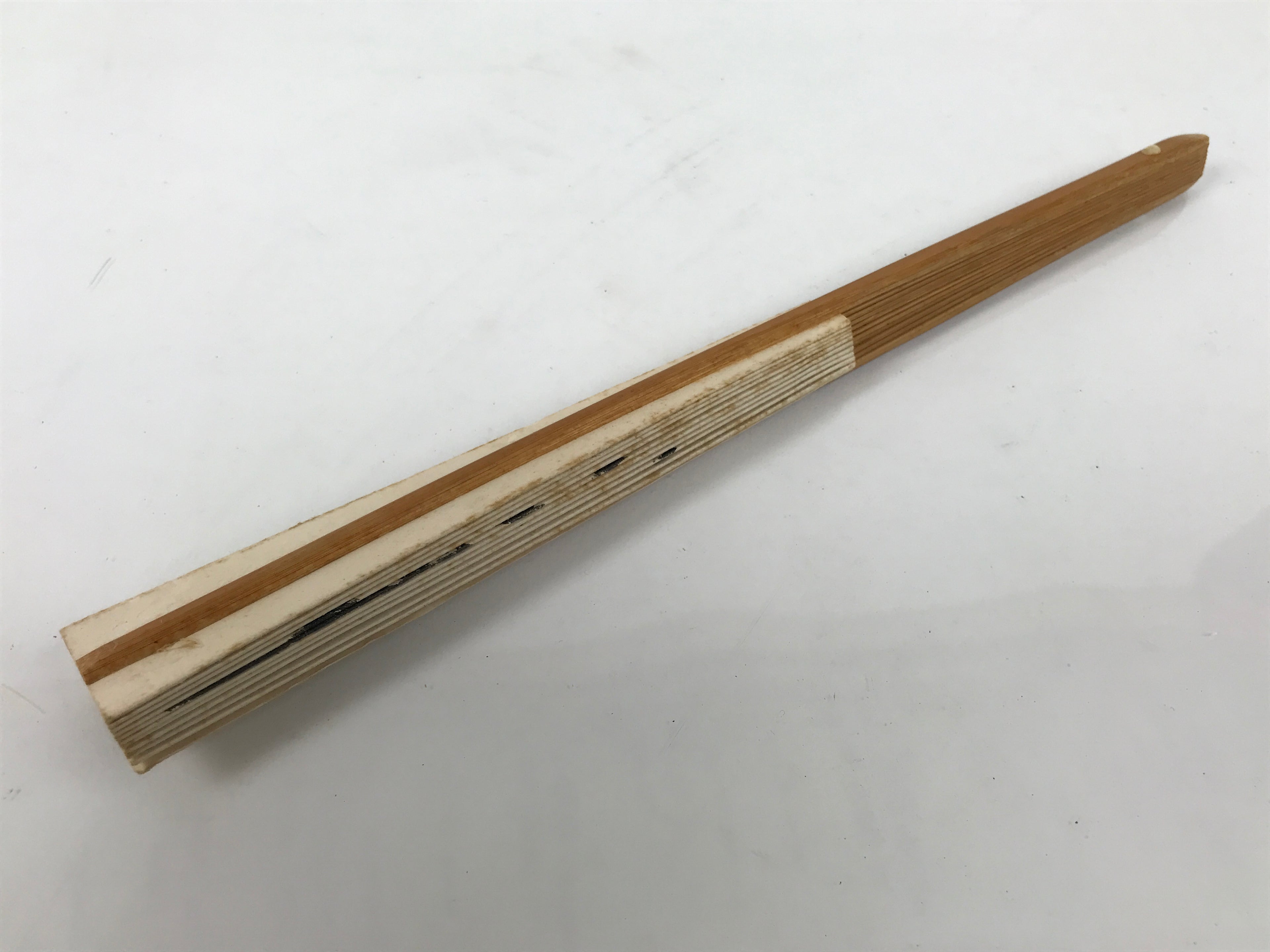 Japanese Paper Folding Fan Sensu Vtg Bamboo Frame Calligraphy Kotobuki 4D927