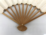 Japanese Paper Folding Fan Sensu Vtg Bamboo Frame Calligraphy Kotobuki 4D927
