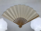 Japanese Paper Folding Fan Sensu Vtg Bamboo Frame Calligraphy Kotobuki 4D927