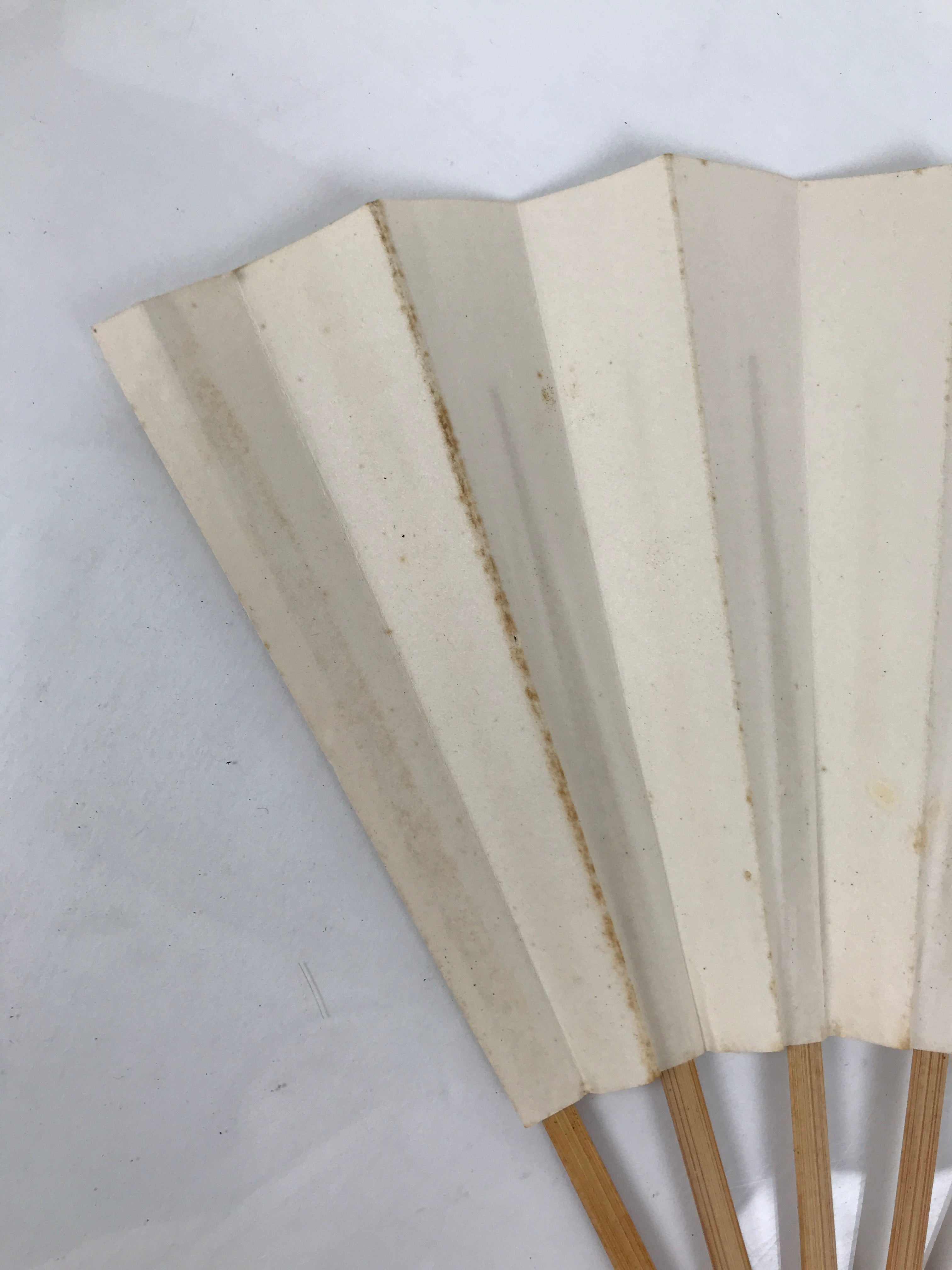 Japanese Paper Folding Fan Sensu Vtg Bamboo Frame Calligraphy Kotobuki 4D927