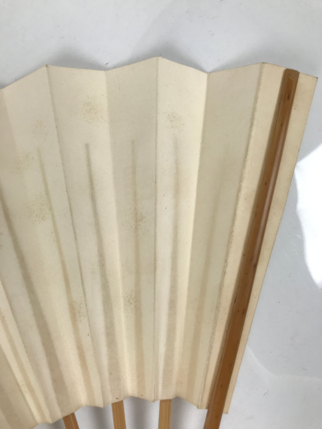 Japanese Paper Folding Fan Sensu Vtg Bamboo Frame Calligraphy New Year 4D925
