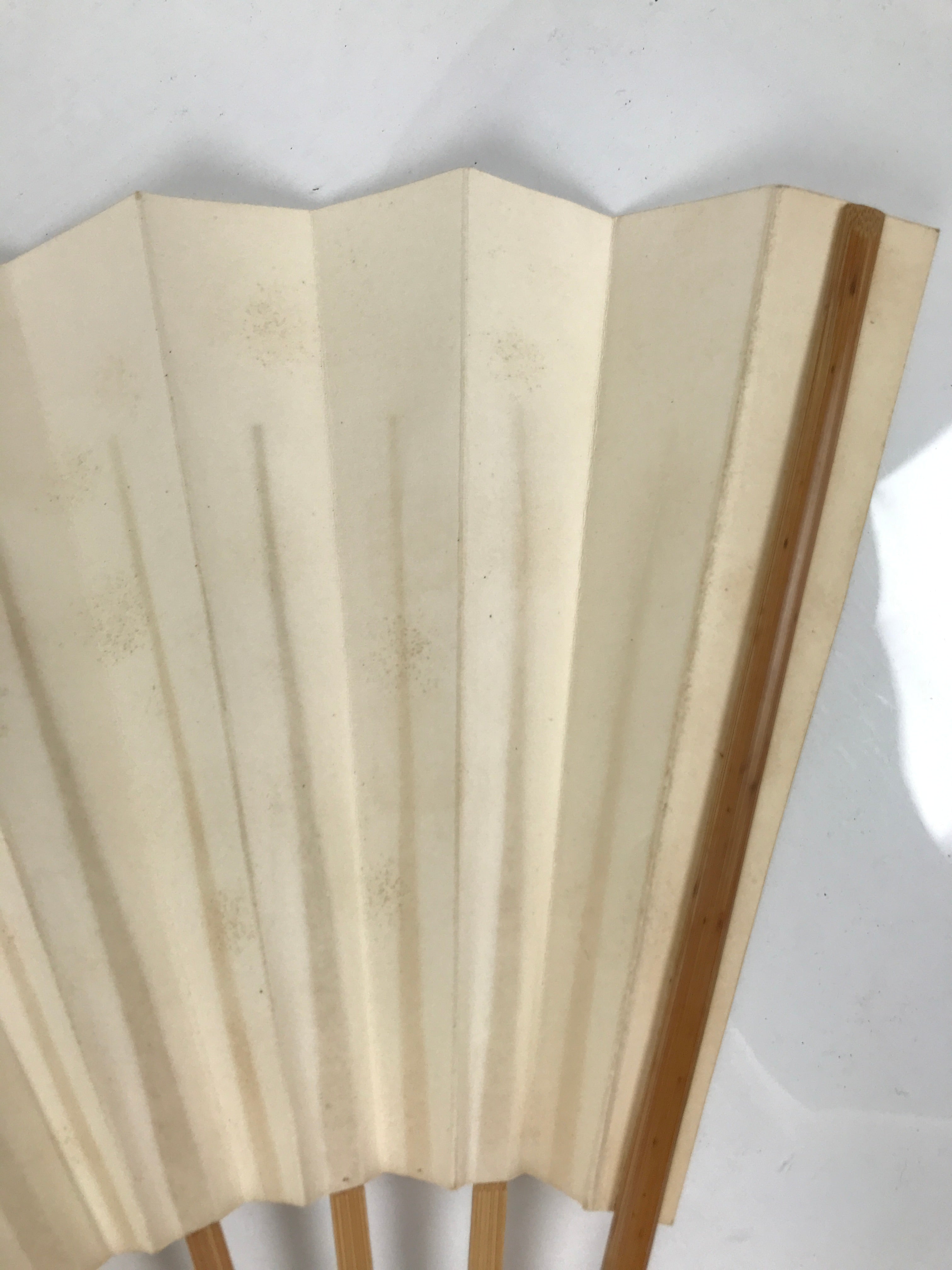 Japanese Paper Folding Fan Sensu Vtg Bamboo Frame Calligraphy New Year 4D925