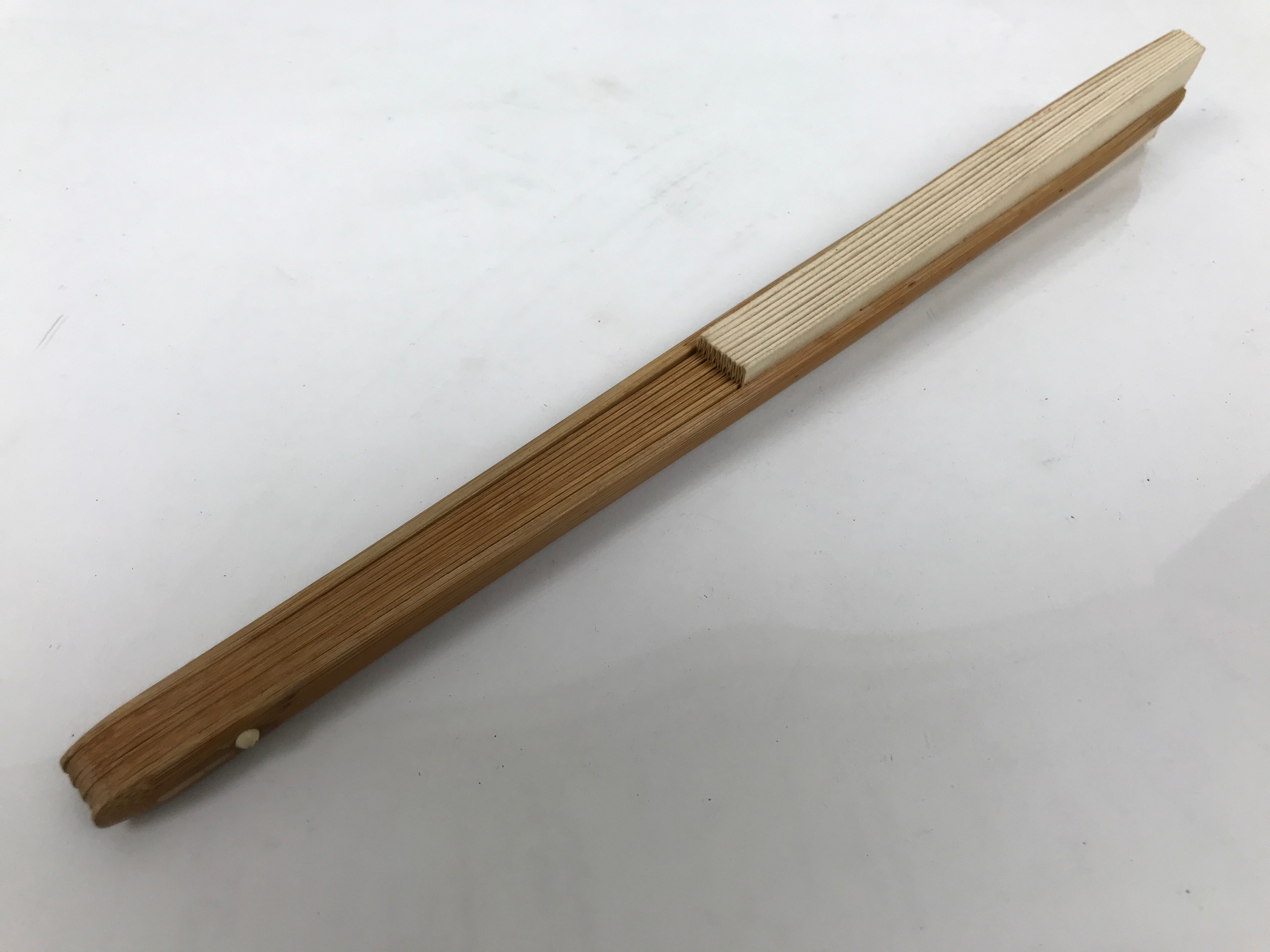 Japanese Paper Folding Fan Sensu Vtg Bamboo Frame Calligraphy New Year 4D925