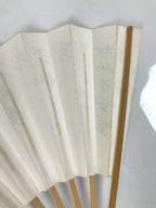 Japanese Paper Folding Fan Sensu Vtg Bamboo Frame Calligraphy Poem Black 4D930