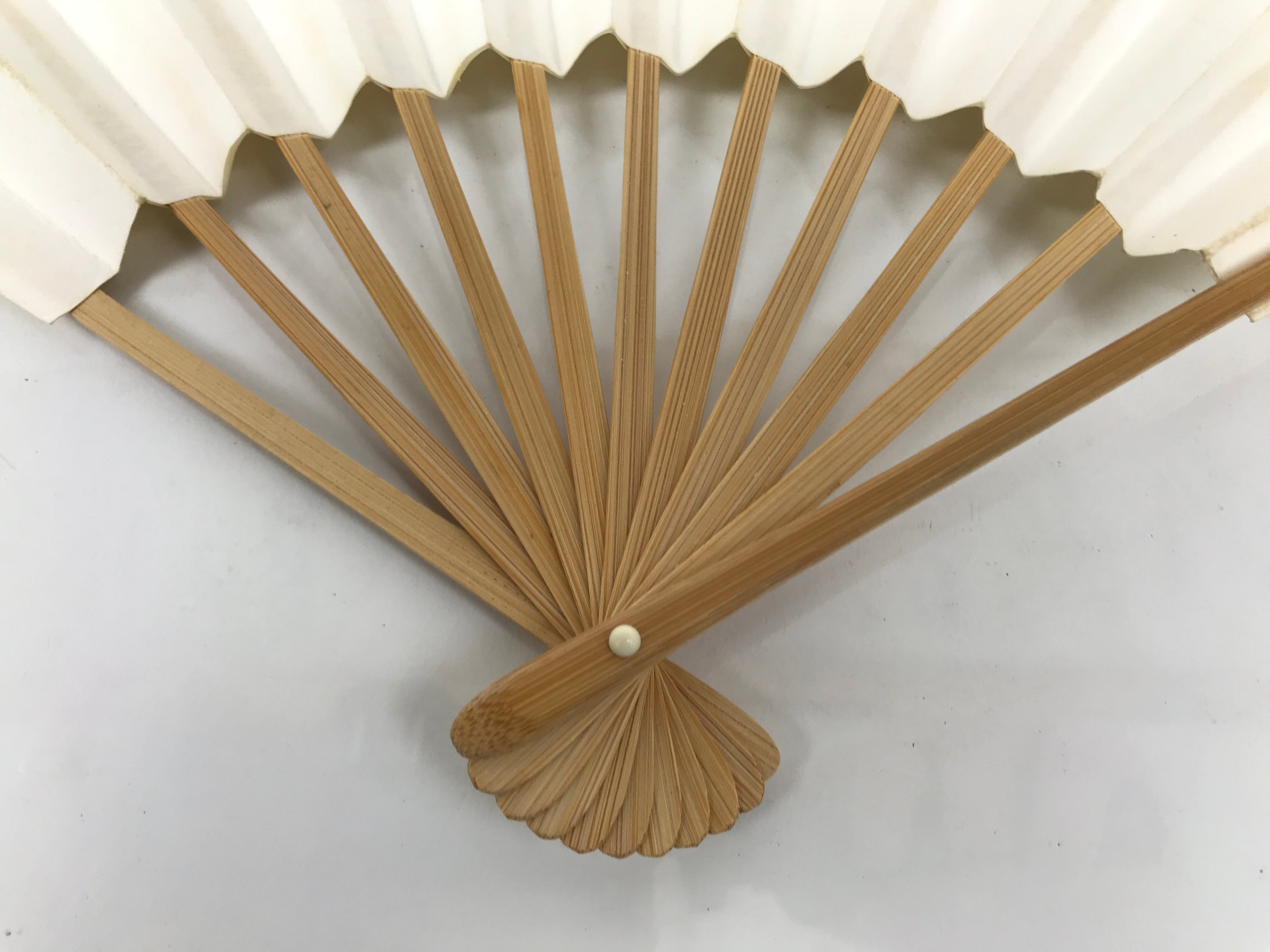 Japanese Paper Folding Fan Sensu Vtg Bamboo Frame Calligraphy Poem Black 4D930