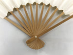 Japanese Paper Folding Fan Sensu Vtg Bamboo Frame Calligraphy Poem Black 4D930