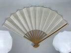 Japanese Paper Folding Fan Sensu Vtg Bamboo Frame Calligraphy Poem Black 4D930